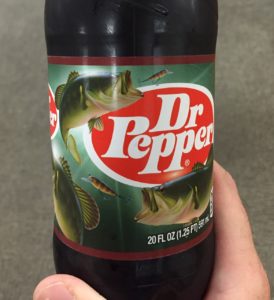 Dr. Pepper Bottle with Largemouth Bass on Label