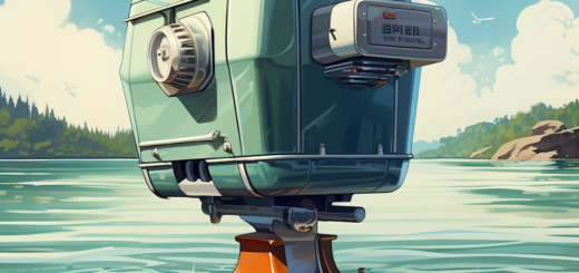 Mock image of an old timey outboard motor