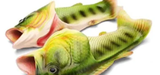 Bass-shaped novelty slippers