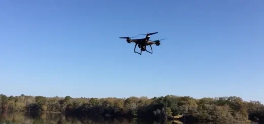 Fishing drone in flight